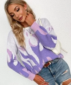 MY New In Clothing Smaibulun Doll | Purple Flame Cream Knit Sweater