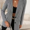 YBL Smaibulun | Houndstooth Double-Breasted Blazer