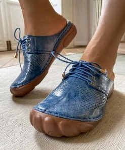 SIKETU | Woven Quilted Oxford Mules - Blue NEW ARRIVALS