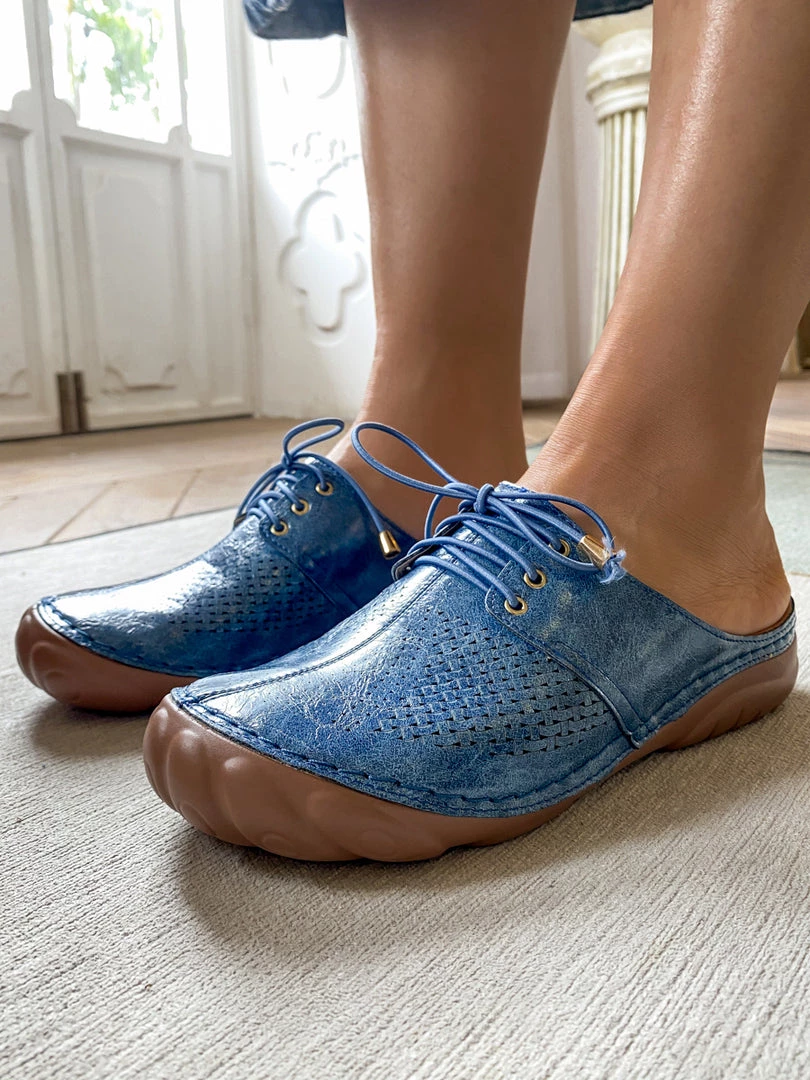 SIKETU | Woven Quilted Oxford Mules - Blue NEW ARRIVALS 2 SIKETU | Woven Quilted Oxford Mules - Blue NEW ARRIVALS