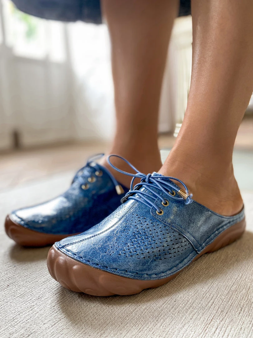 SIKETU | Woven Quilted Oxford Mules - Blue NEW ARRIVALS 5 SIKETU | Woven Quilted Oxford Mules - Blue NEW ARRIVALS