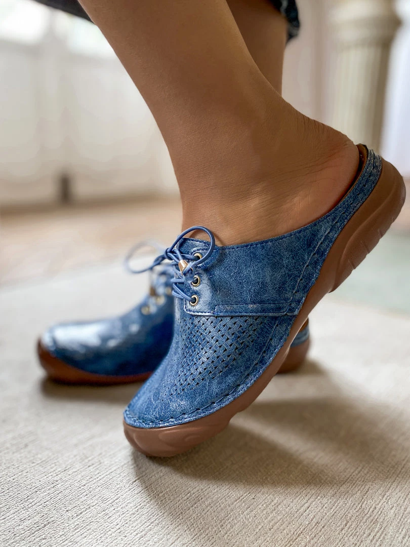 SIKETU | Woven Quilted Oxford Mules - Blue NEW ARRIVALS 3 SIKETU | Woven Quilted Oxford Mules - Blue NEW ARRIVALS