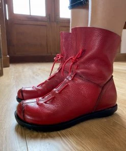 XR Rumour Has It | Lace-Up Ruched Leather Ankle Boots