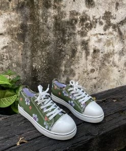 HYHE EN BLOOM | Daisy Print Canvas Sneaker - Green