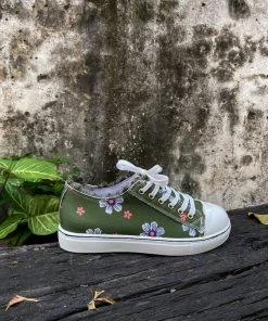 HYHE EN BLOOM | Daisy Print Canvas Sneaker - Green