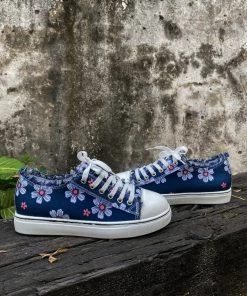 HYHE EN BLOOM | Daisy Print Canvas Sneaker - Navy