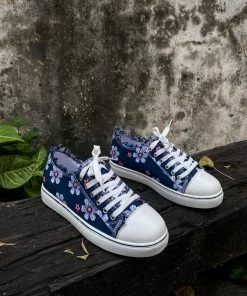 HYHE EN BLOOM | Daisy Print Canvas Sneaker - Navy