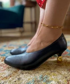 Jady Rose JadyRose | Water Droplets Mirror Heel Pump - Black NEW ARRIVALS