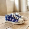 HYHE EN BLOOM | Sunflower Printed Ripped Trim Sneaker - Denim Blue
