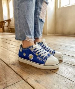 HYHE EN BLOOM | Chrysanthemum Ripped Trim Sneaker - Denim Blue New In Shoes 12 HYHE EN BLOOM | Chrysanthemum Ripped Trim Sneaker - Denim Blue New In Shoes