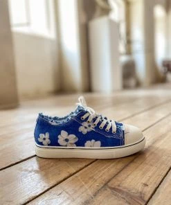 HYHE EN BLOOM | Lily Print Ripped Trim Sneaker - Blue