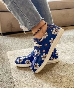 HYHE EN BLOOM | Daisy Print Boat Shoe -Navy New In Shoes