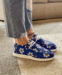 HYHE EN BLOOM | Daisy Print Boat Shoe -Navy New In Shoes