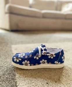 HYHE EN BLOOM | Daisy Print Boat Shoe -Navy New In Shoes