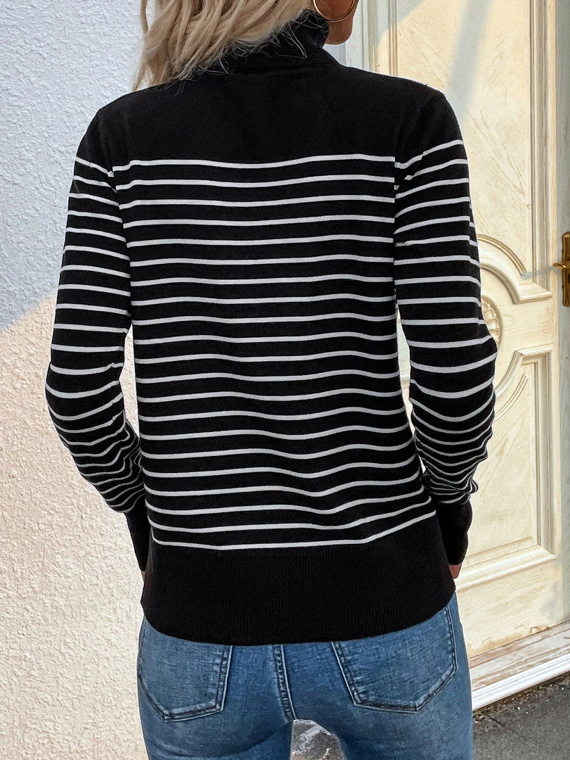 MY New In Clothing Smaibulun | Black Stripe Turtleneck Knit Top 5 MY New In Clothing Smaibulun | Black Stripe Turtleneck Knit Top