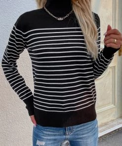 MY New In Clothing Smaibulun | Black Stripe Turtleneck Knit Top 8 MY New In Clothing Smaibulun | Black Stripe Turtleneck Knit Top