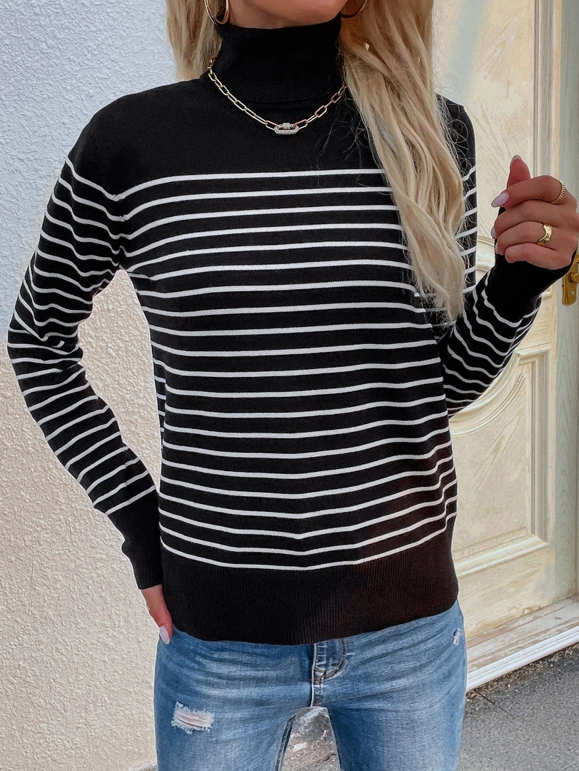 MY New In Clothing Smaibulun | Black Stripe Turtleneck Knit Top 3 MY New In Clothing Smaibulun | Black Stripe Turtleneck Knit Top