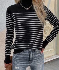 MY New In Clothing Smaibulun | Black Stripe Turtleneck Knit Top 11 MY New In Clothing Smaibulun | Black Stripe Turtleneck Knit Top