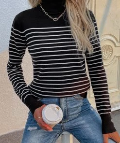 MY New In Clothing Smaibulun | Black Stripe Turtleneck Knit Top 9 MY New In Clothing Smaibulun | Black Stripe Turtleneck Knit Top