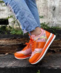 YL En Bloom | Neon Color Graffiti Sneaker - Orange New In Shoes