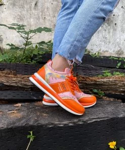 YL En Bloom | Neon Color Graffiti Sneaker - Orange New In Shoes