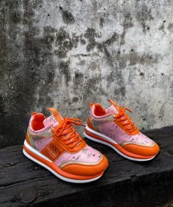 YL En Bloom | Neon Color Graffiti Sneaker - Orange New In Shoes