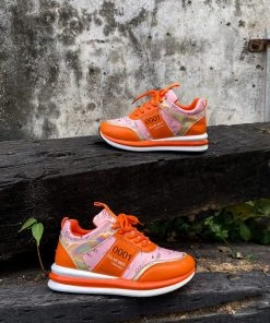 YL En Bloom | Neon Color Graffiti Sneaker - Orange New In Shoes