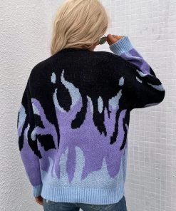MY New In Clothing Smaibulun | Violet Flame Black Knit Sweater