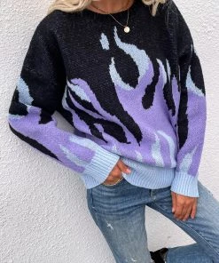 MY New In Clothing Smaibulun | Violet Flame Black Knit Sweater