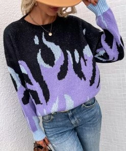 MY New In Clothing Smaibulun | Violet Flame Black Knit Sweater