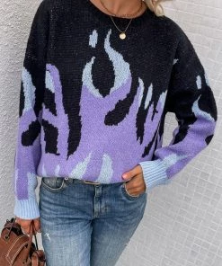 MY New In Clothing Smaibulun | Violet Flame Black Knit Sweater