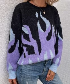 MY New In Clothing Smaibulun | Violet Flame Black Knit Sweater