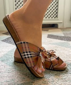 YL Classic Gingham Slide Sandals Sliders Shoes | En Bloom New In Shoes