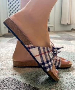 YL Classic Gingham Slide Sandals Sliders Shoes | En Bloom New In Shoes