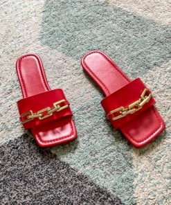 YL Red Chain-Accent Slide - EN BLOOM