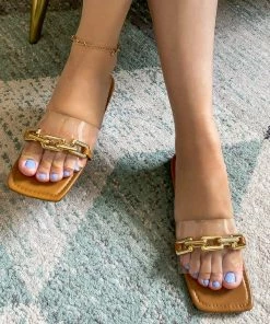 YL Transparent Upper Chain-Accent Slide - EN BLOOM New In Shoes