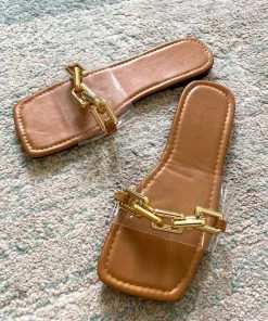 YL Transparent Upper Chain-Accent Slide - EN BLOOM New In Shoes