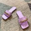 YL New In Shoes Purple Chain-Accent Slide - EN BLOOM