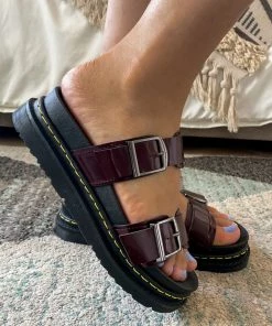 YL New In Shoes Purple Double-Strap Buckled Platform Sandals | En Bloom