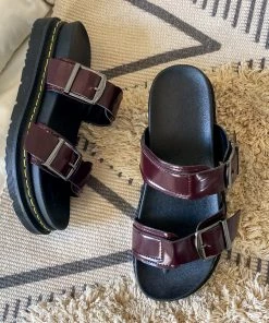 YL New In Shoes Purple Double-Strap Buckled Platform Sandals | En Bloom