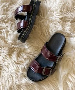 YL New In Shoes Purple Double-Strap Buckled Platform Sandals | En Bloom