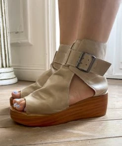 Peep-toe Side Cut Wedge Boots Platform Sandals | En Bloom New In Shoes