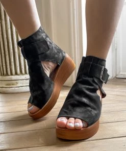 Peep-toe Side Cut Wedge Boots Platform Sandals | En Bloom New In Shoes