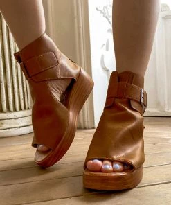 Peep-toe Side Cut Wedge Boots Platform Sandals | En Bloom New In Shoes