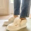 HYHE New In Shoes En Bloom | White Faux-Fur Anklet Yana Moccasin