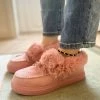 HYHE New In Shoes En Bloom | Pink Faux-Fur Anklet Yana Moccasin