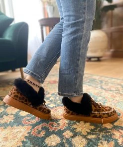 HYHE En Bloom | Leopard Faux-Fur Anklet Yana Moccasin