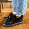 HYHE En Bloom | Black Faux-Fur Anklet Yana Moccasin New In Shoes