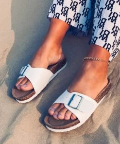 Single-Buckle Sliders Slide Sandals - Maibulun New In Shoes