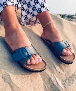 Single-Buckle Sliders Slide Sandals - Maibulun New In Shoes